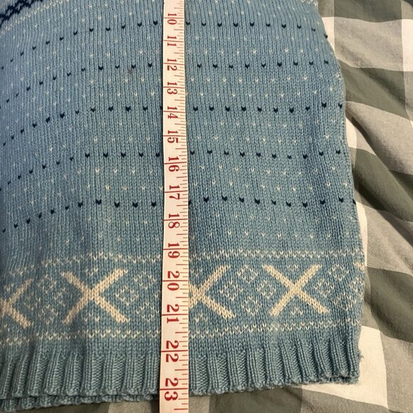 Vintage Figgjo Sweater Womens Wolsey Fair Isle Made in Norway Knit Blue Wool Ski - Picture 5 of 9
